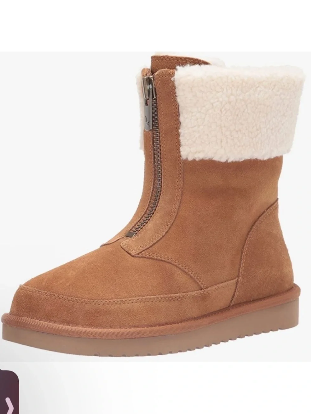 Koolaburra by Ugg Lytta chestnut brown suede front zipper short winter boots